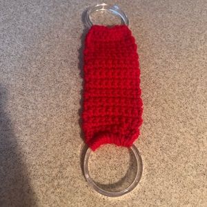 Crocheted dish towel holder